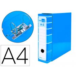 Archivador de palanca liderpap el A4 filing system forrado s/rado lomo 80mm celeste con caja y compresor metalico
