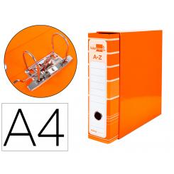 Archivador de palanca liderpap el A4 filing system forrado s/rado lomo 80mm naranja con caja y compresor metalico