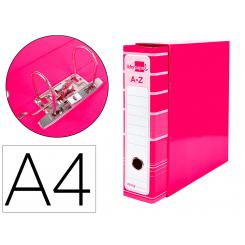 Archivador de palanca liderpap el A4 filing system forrado s/rado lomo 80mm rosa con caja y compresor metalico