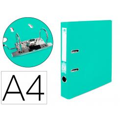 Archivador de palanca LIDERPAPEL A4 documenta forrado PVC con rado lomo 52 mm verde claro compresor