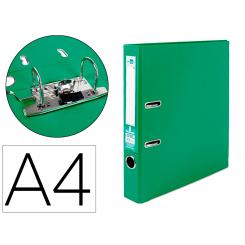 Archivador de palanca LIDERPAPEL A4 documenta forrado PVC con rado lomo 52mm verde compresor metalico