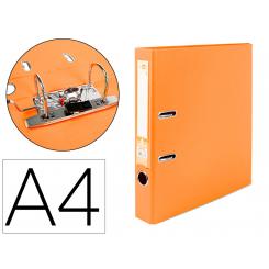 Archivador de palanca LIDERPAPEL A4 documenta forrado PVC con rado lomo 52mmnaranja compresor metalico