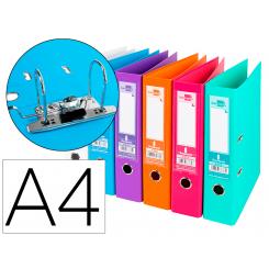 Archivador de palanca LIDERPAPEL A4 documenta forrado PVC con rado lomo 75 mm colores surtidos trending