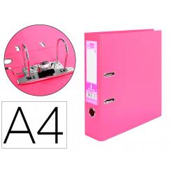 Archivador de palanca LIDERPAPEL A4 documenta forrado PVC con rado lomo 75 mm rosa compresor metalico