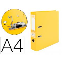 Archivador de palanca LIDERPAPEL A4 documenta forrado PVC con rado lomo 75mm amarillo compresor metalico