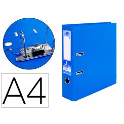 Archivador de palanca LIDERPAPEL A4 documenta forrado PVC con rado lomo 75mm azul compresor metalico