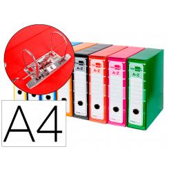 Archivador de palanca LIDERPAPEL A4 filing system forrado s/rado lomo 80 mm colores surtidos con caja y