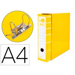 Archivador de palanca LIDERPAPEL A4 filing system forrado s/rado lomo 80mm amarillo con caja y compresor metal