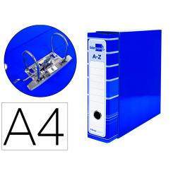Archivador de palanca LIDERPAPEL A4 filing system forrado s/rado lomo 80mm azul con caja y compresor metalico