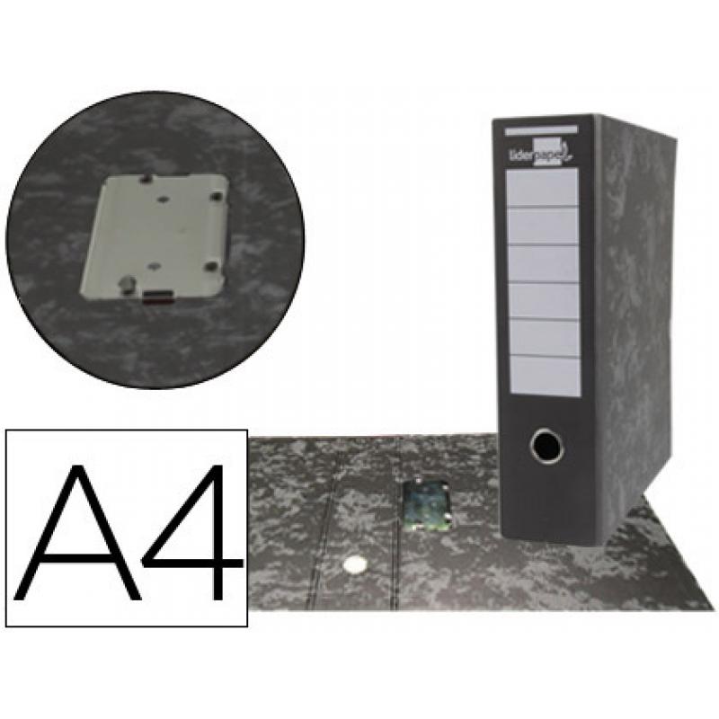 archivador-de-palanca-liderpapel-carton-forrado-din-a4-jaspeado-negro-sin-caja-mecanismo-palanca-desmontado