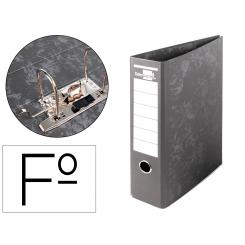 Archivador de palanca LIDERPAPEL folio carton forrado s/rado lomo 80mm negro compresor metalico