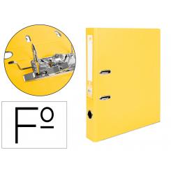Archivador de palanca LIDERPAPEL folio documenta forrado PVC con rado lomo 52 mm amarillo compresor