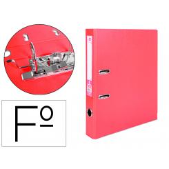 Archivador de palanca LIDERPAPEL folio documenta forrado PVC con rado lomo 52 mm rojo compresor metalico