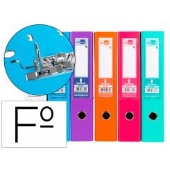 Archivador de palanca LIDERPAPEL folio documenta forrado PVC con rado lomo 75 mm colores surtidos trending