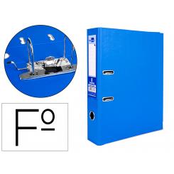 Archivador de palanca LIDERPAPEL folio documenta forrado PVC con rado lomo 75mm azul compresor metalico
