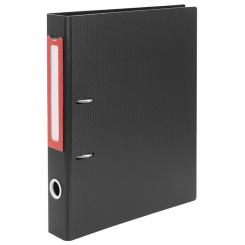 Archivador de palanca Plus A4 PP Rigido 50 Negro con Etiqueta Rojo