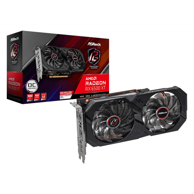 asrock-phantom-gaming-rx-6500-xt-4gb-oc-amd-radeon-rx-6500-xt-gddr6