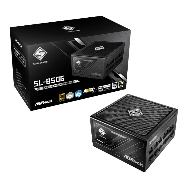 asrock-sl-850g-steel-legend-unidad-de-fuente-de-alimentacion-850-w-204-pin-atx-atx-negro