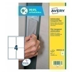 Avery-Dennison Etiquetas Adh.Avery A4 Polyester Antibacteriana Y Antimicrobiana Removible Caja 10H 139X99,1 Mm 40 Uds.(Am004A4)