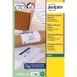 Avery-Dennison Etiquetas Adh.Impr.Avery A4 Blanca C.Romos Inkjet Caja 25H 99,1X33,9 Mm 400 Uds.(J8162)