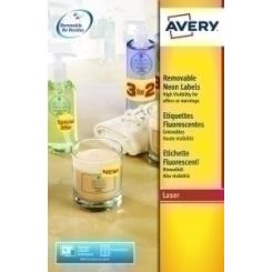 Avery-Dennison Etiquetas Adh.Impr.Avery A4 Fluor Rojo C.Romos Caja 25H 99,1X38,1 Mm 350 Uds.(L7263R)