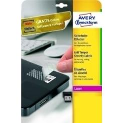 Avery-Dennison Etiquetas Adh.Impr.Avery A4 Seguridad Antifraude C.Romos Laser Caja 20H 45,7X21,2 Mm 960 Uds.(L6113)