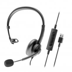 Axtel AXH-ACEUCM auricular y casco Auriculares Alámbrico Diadema Oficina/Centro de llamadas USB Type-C / USB Type-A Negro