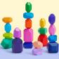 Banaone Bloques Equilibrio Madera, 20 Piezas Piedras Apilables Piedras de Equilibrio para Niño Niñas, Montessori Bloques de Construcción Educación Conjunto Y Apilamiento de Piedras Juego