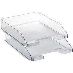 Bandeja Archivo 2000 apilable 3 posiciones A4 y folio 350x255x65 mm cristal transparente