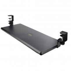 StarTech.com Bandeja Deslizante de Teclado para Debajo del Escritorio, Soporte de Mordaza, 2kg, Bandeja para Teclado, Soporte para Ratón, Ajuste de Altura (100, 120, or 140mm)