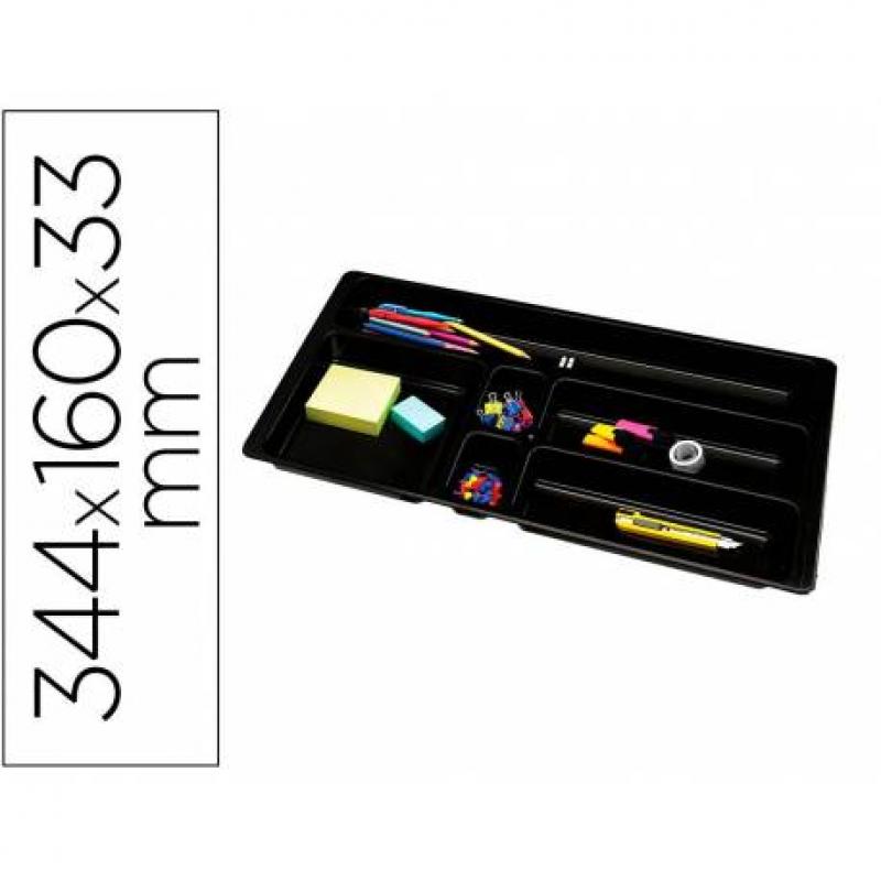 Bandeja Organizadora Q-CONNECT De Cajones Color Negro 344X160X33 mm