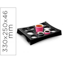Bandeja Portavasos Cep Capacidad 11 Vasos Color Negra 330X250X46 Mm
