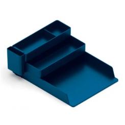 Bandeja Sobremesa plástico Q-CONNECT Organizador de Escritorio Con 4 Departamentos color Azul