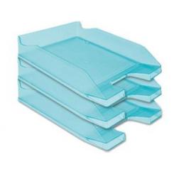 Bandeja sobremesa plastico Q-CONNECT turquesa transparente 240x70x340 mm