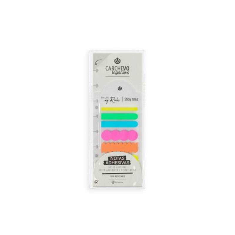 Banderitas Adhesivas Carchivo Ingeniox Shapes Colores Neon