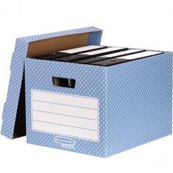 BANKERS BOX Pack 4 contenedores de archivo Azul/Blanco FSC