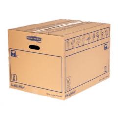 BANKERS BOX Pack de 10 Cajas de mudanza con montaje manual 100L (440x325x700mm) Muy Resistente FSC