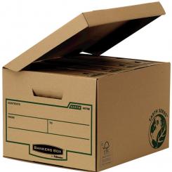 BANKERS BOX Pack de 10 Contenedores de archivos con tapa fija con montaje manual FSC