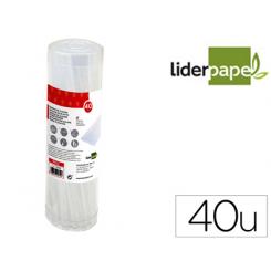 Barra termofusible LIDERPAPEL de 7 mm de diametro x 200 mm de alto bote de 40 unidades