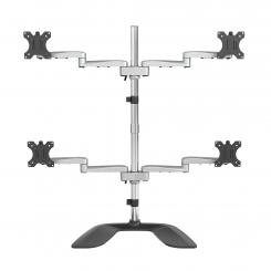 Base Soporte de Escritorio para 4 Monitores - Articulado - En Acero y Aluminio