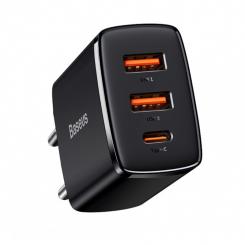 Baseus CCXJ-E01 cargador de dispositivo móvil Smartphone, Reloj inteligente, Tableta Negro Corriente alterna Carga rápida Interior