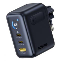 Baseus E0121B00 cargador de dispositivo móvil Tableta, Portátil, Smartphone, Auriculares, Reloj inteligente Azul, Negro Corriente alterna Carga rápida Interior