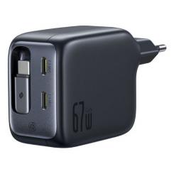 Baseus E0121E00 cargador de dispositivo móvil Smartphone, Tableta, Portátil, Auriculares Negro Corriente alterna Carga rápida Interior