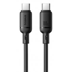 Baseus Silky Sarj Kablo TYPE-C-C 1m-Syh cable USB USB C Negro