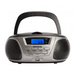 Aiwa BBTU-300BKMKII sistema estéreo portátil Analógica 5 W Negro, Plata