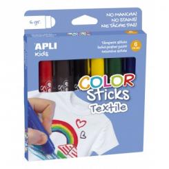 APLI B.Color Stick Colores Surt. Textil 6G 6U