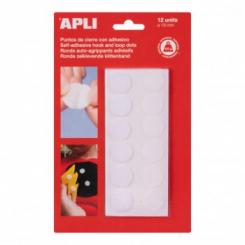 APLI B.Discos adhesiva Gancho/Bucle Bl. Ø19mm 12U