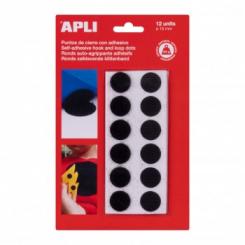 APLI B.Discos adhesiva Gancho/Bucle Ne. Ø19mm 12U