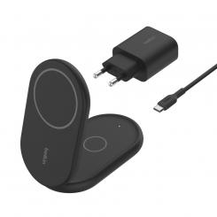 Belkin BoostCharge Auriculares, Smartphone Negro USB Cargador inalámbrico Carga rápida Interior