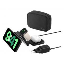 Belkin BoostCharge Pro Auriculares, Smartphone, Reloj inteligente Negro Corriente alterna, USB Cargador inalámbrico Carga rápida Interior